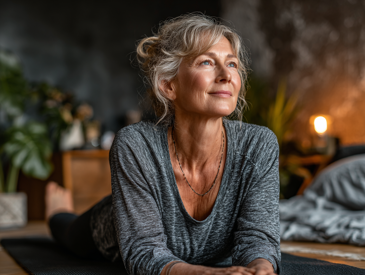 Група хора се движи ритмично в светла зала